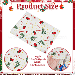 Christmas Theme Printed Polyester Fabric&nbsp;DIY-WH0308-623C