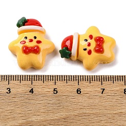 ゴールドのクリスマステーマの樹脂カボション  スター  23.5x20.5x9.5mm&nbsp;RESI-R451-01A
