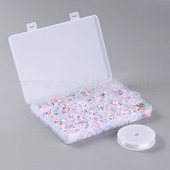 DIY 26 Letter Acrylic Beads Stretch Bracelets Kits for Children's Day&nbsp;DIY-LS0001-04