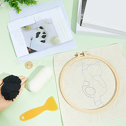 DIY Coaster Punch Needle Embroidery Starter Kits for Beginners&nbsp;DIY-WH20095-002B