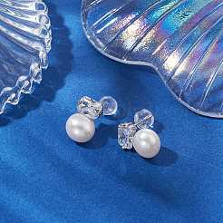 Natural Pearl Ear Studs&nbsp;EJEW-P286-02P