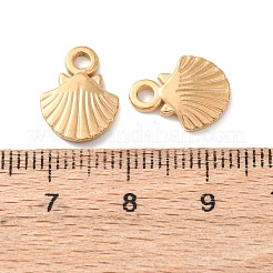304ステンレスペンダント  イオンプレーティング（ip）  シェルチャーム  18KGP本金メッキ  13x10x1.5mm  穴：1.8mm&nbsp;STAS-I330-65G