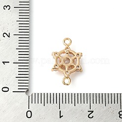 Brass Pave Clear Cubic Zirconia Connector Charms&nbsp;KK-G503-30G