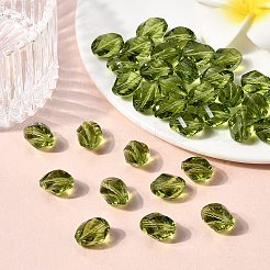 K9ガラス  模造オーストリアクリスタルビーズ  グレードAAA  多面カット  双円錐形  黄緑  10x13mm  穴：0.9~1mm&nbsp;SWAR-F077-13x10mm-17
