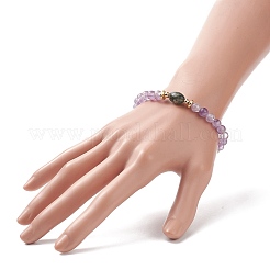 7Pcs 7 Style Natural & Synthetic Mixed Gemstone & Brass Beaded Stretch Bracelets Set&nbsp;BJEW-JB08997