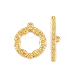 Flat Round Brass Toggle Clasps&nbsp;KK-G548-36