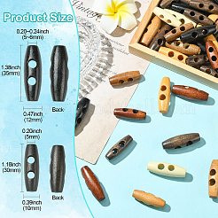 160Pcs 16 Styles Natural Wood Buttons&nbsp;FIND-CJ0004-42