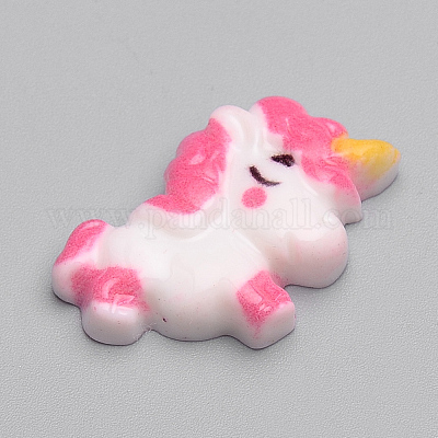 樹脂カボション  ユニコーン  ミックスカラー  19x24x5mm&nbsp;X-CRES-Q196-02-1
