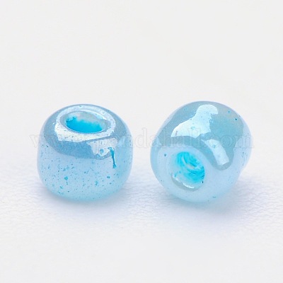 ガラスシードビーズ  セイロン  ラウンド  淡いターコイズ  12/0  2mm  穴：1mm  約30000個/ポンド&nbsp;SEED-A011-2mm-143-1