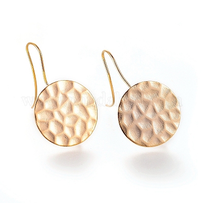Hammered Brass Earring Hooks&nbsp;X-KK-S345-209-1