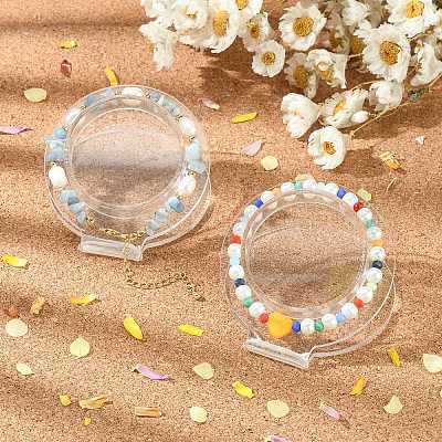 プラスチックブレスレットの表示  ラウンド  透明  7.5x7cm&nbsp;BDIS-75X70-1