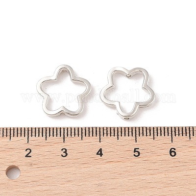Ccbプラスチックビーズフレーム  花  プラチナ  16x3mm  穴：1.4mm  内径：10x14mm&nbsp;CCB-N006-50P-1