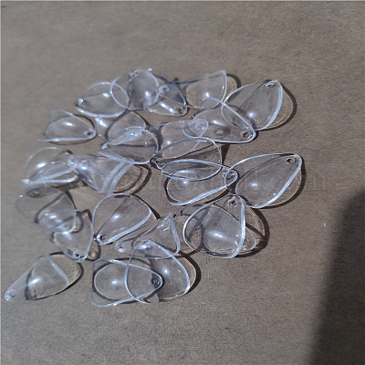 透明なアクリルビーズ  葉  透明  18x13mm&nbsp;FIND-PW0024-07-1