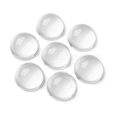 透明な半円形のガラスカボション  透明  16~17x7.5~8.5mm&nbsp;GGLA-R027-16mm-1