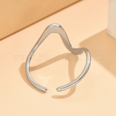Wave 304 Stainless Steel Cuff Rings&nbsp;FS-WG0CC98-01-1