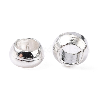 真鍮製つぶし玉カシメ玉  銀  3mm  穴：1.2mm  約285個/10g&nbsp;X-J0JMP022-1