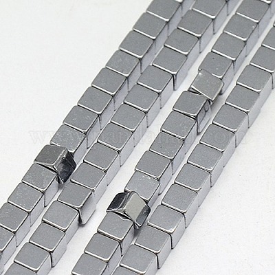 Electroplate Non-magnetic Synthetic Hematite Beads Strands&nbsp;G-J170A-4x4mm-M-1