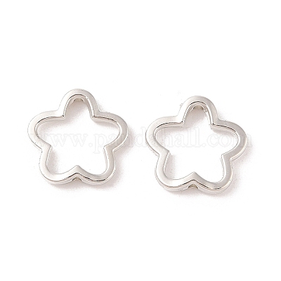 Ccbプラスチックビーズフレーム  花  プラチナ  16x3mm  穴：1.4mm  内径：10x14mm&nbsp;CCB-N006-50P-1