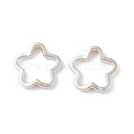 Ccbプラスチックビーズフレーム  花  プラチナ  16x3mm  穴：1.4mm  内径：10x14mm&nbsp;CCB-N006-50P-1