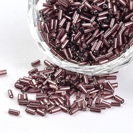 銀の丸い穴のガラスバブルのビーズを並べ替え  オールドローズ  3~5x1.8~2mm  穴：0.8mm  約12000個/450g&nbsp;SEED-I001-56-1