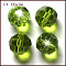 Imitation Austrian Crystal Beads, Grade AAA, K9 Glass, Faceted(32 Facets), Round, Yellow Green, 10mm, Hole: 0.9~1mm