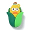 PVC Pendants, Vegetable, for Keychain, Corn, 47x30x15mm, Hole: 3mm
