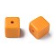 Opaque Acrylic Beads, Cube, Orange, 10.5x9.5x9.5mm, Hole: 2mm, about 490pcs/500g