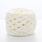 Soft Crocheting Polyester Yarn, Thick Knitting Yarn for Scarf, Bag, Cushion Making, Floral White, 6mm, about 100m/skein