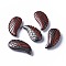 Natural Tiger Iron Pendants, Wing, 34~35x16~18x6.5~7.5mm, Hole: 1mm
