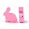 Easter Theme Wooden Beads, Dyed, Rabbit, Pearl Pink, 24x24x8mm, Hole: 3.5mm