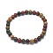 Natural Polychrome Jasper/Picasso Stone/Picasso Jasper Bead Stretch Bracelets, Round, Inner Diameter: 2 inch~2-3/8 inch(5~6cm), Bead: 5.8~6.8mm