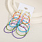 Alloy Hoop Earrings Sets, Mixed Color, 25~50mm, 6pairs/set