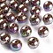 Opaque Acrylic Beads, AB Color Plated, Round, Camel, 16x15mm, Hole: 2.8mm, about 220pcs/500g