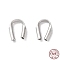 Rhodium Plated 925 Sterling Silver Wire Guardians, Real Platinum Plated, 5.5x4.5x1mm, Hole: 0.6mm