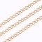 Brass Twisted Chains, Curb Chains, Soldered, Light Gold, 2.7x2x0.4mm