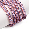 Handmade Lampwork Beads Strands,  3 Tone, Column, White, 4~5.5x2~4mm, Hole: 0.8mm, about 128~130pcs/strand, 14.96~15.75 inch(38~40cm)