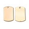 Brass Pendants, Stamping Mirror Polished Finish Blank Tag, Rectangle, Light Gold, 25x15.6x1mm, Hole: 2mm