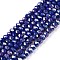 Electroplate Glass Beads Strands, Opaque Solid Color, AB Color Plated, Faceted, Rondelle, Medium Blue, 2.9~3.3x2mm, Hole: 0.8mm, about 135~140pcs/strand, 32~34cm