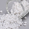 8/0 Glass Seed Beads, Ceylon, Round, White, 3mm, Hole: 1mm, about 2222pcs/100g