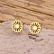 304 Stainless Steel Stud Earrings, Golden, Flower, 10mm