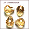 Imitation Austrian Crystal Beads, Grade AAA, K9 Glass, Faceted, Drop, Gold, 10x12mm, Hole: 0.9~1.5mm
