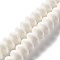 Glazed Porcelain Beads, Glossy Ceramic Beads, Flat Round, White, 12x7mm, Hole: 1.6mm, about 45pcs/strand, 12.40''(31.5cm)