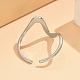 Wave 304 Stainless Steel Cuff Rings&nbsp;FS-WG0CC98-01-3