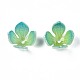 プラスチックビーズ  花  薄緑  12~13.5x12~13x8mm  穴：1.2mm&nbsp;KY-N015-049C-2