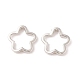 Ccbプラスチックビーズフレーム  花  プラチナ  16x3mm  穴：1.4mm  内径：10x14mm&nbsp;CCB-N006-50P-1