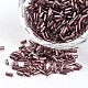 銀の丸い穴のガラスバブルのビーズを並べ替え  オールドローズ  3~5x1.8~2mm  穴：0.8mm  約12000個/450g&nbsp;SEED-I001-56-1