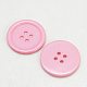 樹脂ボタン  染め  フラットラウンド  ピンク  15x2.5mm  穴：2mm  395個/袋&nbsp;RESI-D030-15mm-05-1