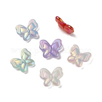 UVメッキレインボー虹色イミテーションゼリーアクリルビーズ  蝶  ミックスカラー  19x22.5x6mm  穴：2.5mm&nbsp;OACR-K003-012