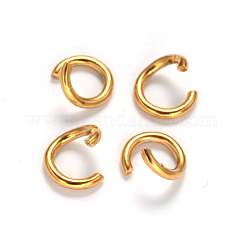 Ion Plating(IP) 304 Stainless Steel Open Jump Rings, Round, Real 18K Gold Plated, 18 Gauge, 6x1mm, Inner Diameter: 4mm