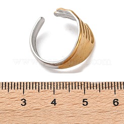 304ステンレススチール指輪  イオンプレーティング（ip）  カドミウムフリー＆ニッケルフリー＆鉛フリー  本金メッキ&ステンレススチールカラー  スケルトン  13.5mm  内径：17.8mm&nbsp;RJEW-P170-02C-G